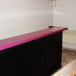 Bar - Tresen Schwarz / Pink Hochglanz lackiert